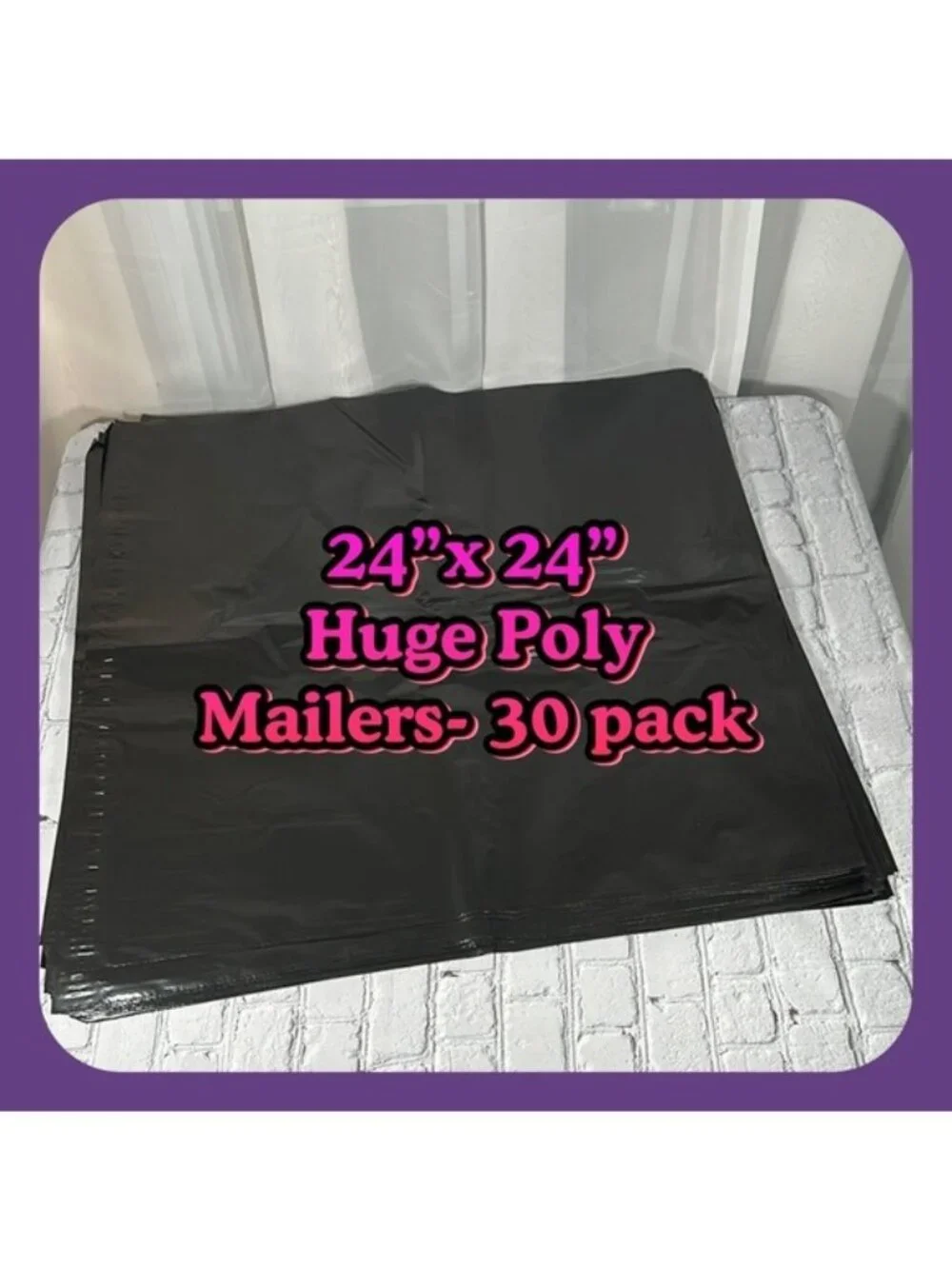 Huge Poly Mailer 24”x24” Black 30 mailers Big Poly Mailer